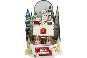 Hallmark Papierowa kartka świąteczna Wonder - 3D Pop-Up Santa Village Scene Design