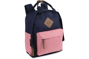 MADISON & DAKOTA Canvas Mini Backpack for Everyday & Day Pack Rucksack in Solid Color Blocks