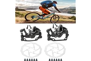 Frein De Vélo Kamanan Vélo Mécanique Étrier De Frein Hydraulique Kit De Frein À Disque Avec Pinces Avant Et Arrière, Rotor 160mm Pour Vélo, VTT, BMX