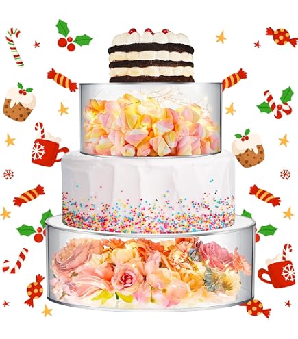 Présentoir à Gâteaux Acrylique 3 Niveaux Transparent - Design Demi-cercle, Montage Facile - Pour Desserts, Pâtisseries, événements