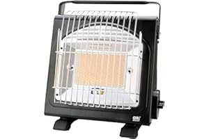 NJ THE RIGHT CHOICE NJ-H1 Camping Gas Heater Portable Stove - Compact 2in1 Butane Gas Cooker and Heater Outdoor use Auto Ignition 1.7kW, Black