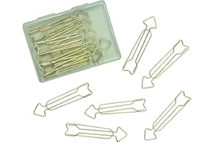 PAPIERDRACHEN 15 clips metálicos dorados para diarios y cuadernos - bonitos clips para la oficina en casa y la universidad - motivo flecha - set 3