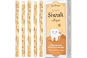 5 Bâtons de Siwak سواك MODOGO - Miswak - Brosse à Dents Ecologique - 100% Naturel et Biodégradable - Hygiène Zéro-Déchets - Vegan