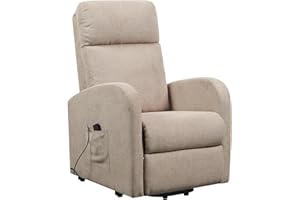 POLTRONE ITALIA Poltrona Alzapersona relax reclinazione elettrica poltrona per anziani soggiorno elevabile Detraibile 19% microfibra Beige