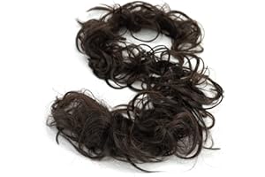 IMISSU Parrucchino di grandi dimensioni Ricci Capelli disordinati Bun Scrunchies Fascia elastica per Ciambella Estensione dei Pezzo per le donne Ragazza (Marrone cioccolato)