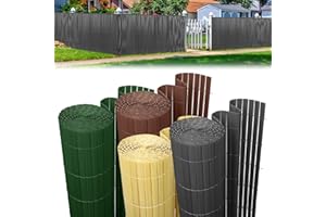 Izrielar Mata maskująca z PCW, 160 x 400 cm, bambusowe ogrodzenie balkonowe z opaskami zaciskowymi, osłona balkonu, wzmocnienie 3-wagowe, ochrona przed wiatrem, balkon, płot ogrodowy, odporny na