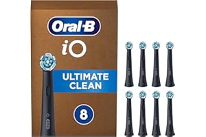 ‎ORAL-B Oral-B iO Ultimate Clean Black wymienne okrągłe końcówki do szczoteczki elektrycznej z technologią magnetyczną dla lepszego czyszczenia zębów; w zestawie 8 sztuk, czarne