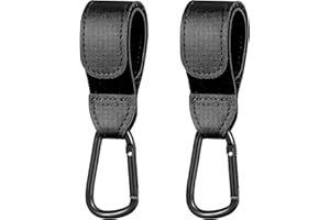 LECTNORE 2Pcs Buggy Clips, ganci per carrozzina per borse Buggy Clips per carrozzina ganci per passeggino pesanti per borse della spesa, mamma pannolino borsa (nero)