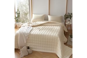 CLARA HOME MILANO CLARA HOME Copriletto Matrimoniale 2 Piazze Trapuntato Color Crema, Coperta in Pregiato Raso Satin, Elegante e Semplice, Ideale Autunno Primavera, Made in Italy