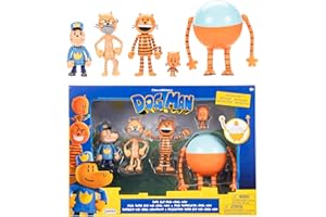 Dog Man Movie Action Figures Multipack Set by Jakks Pacific, Includes 6.3 cm Articulated Scale Figures - Officially licensed, includes, Lil Petey, Petey, Grandpa, and 80-HD!