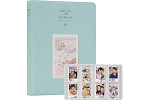 ZUIKAKU Mini-Fotoalbum mit 128 Fächern für Fuji Instax Mini 70 7s 8 8+ 9 11 25 50s 90, Polaroid Sofortbildkamera, Kodak Smile Printomatic Sofortbildkamera und Karten. (Eisblau)
