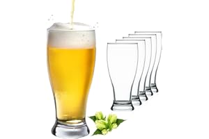 PLATINUX Bicchieri da Birra Set 6 Pezzi 500ml (Max. 565ml) Bicchieri di Vetro per Birra 0,5L