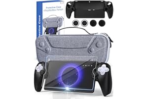 BRHE Étui de Voyage pour Playstation Portal Remote Player avec Coque en Silicone/Capuchons de Pouce/Protecteur d'écran,Compatible avec Les Consoles PS5 Playstation Portal et Accessoires