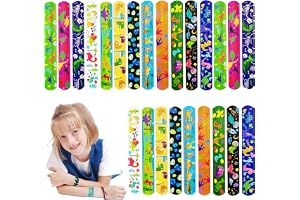POPOYU 24 stycken Dino snäpparmband barn, barns födelsedagspresenter gästgåvor, Gebels dino-armband för pojke