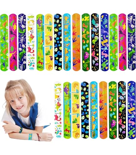 Produktbild von Flintronic Schnapparmbänder 30 Stück – Bunte Slap-Armbänder Mit Tier, Weltraum, Dino, Einhorn & Meerjungfrau-Motiven – Ideal Als Mitgebsel Für Kindergeburtstage