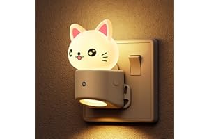 LOHAS-LED Night Light, 3D Cat Night Light Plug in Wall, Dusk to Dawn Sensor, RGB + Warm White 3000K, Baby Nightlight for Hallway, Nursery, Kids Room, Bedroom, Toddler