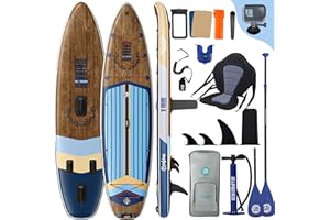 Niphean (Extra Grande) Tavola SUP Gonfiabile per 2+1 Persone/Famiglia, Stand Up Paddle Board con (Facile per Principianti) Ala Bilanciata, Custodia Impermeabile, SUP Gonfiabile Adulti, Idee Regalo
