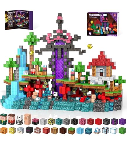 ECHOCUBE Magnetische Bouwstenen, 100 PCS Magnetische Bouwstenen Set voor Kinderen, Educatief Bouw Magnetisch Speelgoed Kerst Verjaardag Cadeau voor 3 Jaar Oude Jongens en Meisjes