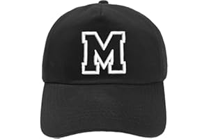 MFAZ MOREFAZ LTD Unisex Jungen Mädchen Mütze Baseball Cap Schwarz Hut Kinder Kappe Alphabet A-Z