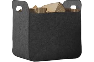 Rubberneck Kosz filcowy kosz do przechowywania z uchwytami, prostokątny, wymiary 25 x 35 x 35 cm, antracyt