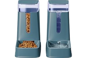 HIPIDOG Automatic Pet Feeder Small&Medium Pets Automatic Food Feeder and Waterer Set 3.8L, Travel Supply Feeder and Water Dispenser for Dogs Cats Pets Animals