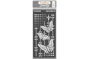 ‎CRAFTREAT CrafTreat Stencils for Painting on Wood, Canvas, Paper, Fabric, Floor, Wall and Tile - Dots and Damask - 4x8 Inches - Reusable DIY Art and Craft Stencils - Butterfly Stencils for Painting on Wood