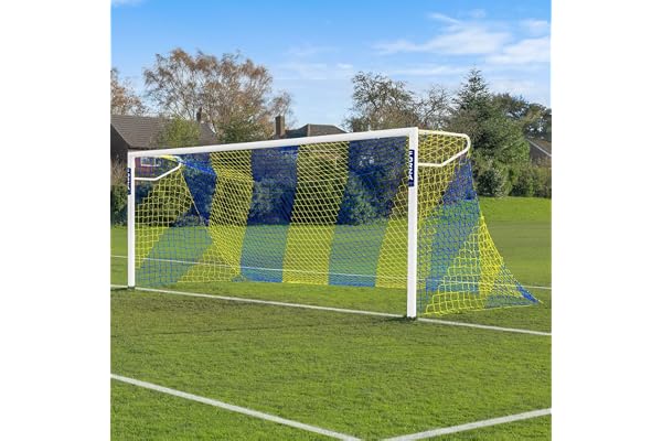 Filet de But Rayé/Deux Couleurs pour Buts de Football de 7,3m x 2,4m (Variété de Couleurs) | Filet de Cage de Football | Filet de But de Foot Ultra Résistant