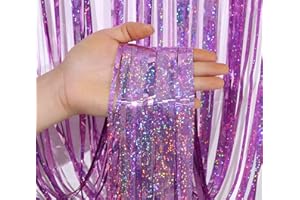 SHOWLL 4 Stück Rosa Lametta Vorhänge glitzer vorhang 1m x 2.5 m, Funkeln Vorhängen Dekoration für Geburtstagsfeier Hochzeitsfoto Hintergrund Weihnachten Disco Party