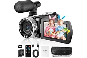 Vmotal Digital Video Camera Camcorder 4K, 48MP Photo 4K 60FPS Video, Digital Camcorder for Vlogging Youtube，with 2 Batteries/SD Card/Remote
