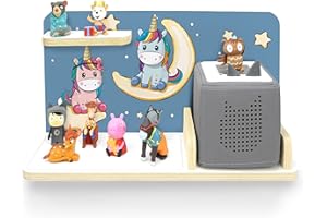 ‎STADTECKEN stadtecken® Kinder Regal für Musikbox I Motiv Pony Cool, klein I Geeignet für die Toniebox und ca. 25 Tonies I Geschenkidee I Hörspiel I zum Aufhängen oder Aufstellen (Nachteule, klein)