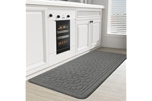 COLOR&GEOMETRY Color G Kitchen Mat 60 x 150 cm, Kitchen Rug Non Slip Washable, Anti Fatigue Kitchen Carpet Machine Washable, Absorbent Kitchen Runner for Kitchen, Dining Room, Laundry Room (Grey)