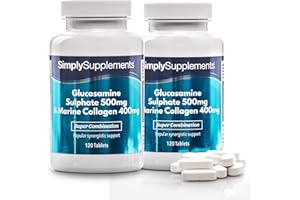 ‎SIMPLY SUPPLEMENTS Glucosamin 500mg & Marine Kollagen 400mg - 240 Tabletten - Versorgung für bis zu 8 Monaten - SimplySupplements