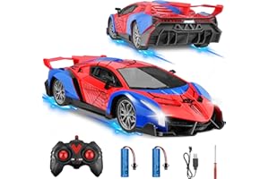 Kssvzz Auto Telecomandata, Spider Auto Radiocomandata da Corsa Veloce con Luci, Macchinine Giocattolo per Bambini 3 4 5 6 7 8 9 Anni Regalo Giochi Esterno Gioco