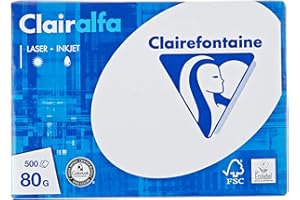 Clairefontaine Papier A5 - 1910 - Ramette de 500 feuilles papier jet d'encre laser - 80 g - Blanc