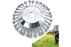 GENERICO Spazzola per Decespugliatore 200 x 25,4mm, Testina Decespugliatore Giardino in Acciaio, Filo Solido Annodato Erba Spazzola per Erbacce, Può Rimuovere Efficacemente Erbacce, Muschio