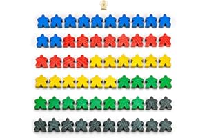 Waldfelsen® 16 mm Meeple in legno adatto per Carcassonne (60 pezzi in 5 colori)