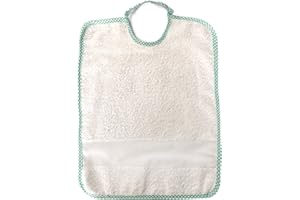 PANINI TESSUTI Bavoir nouveau-né Aïda avec élastique – 100% coton 34 x 28 cm, vert
