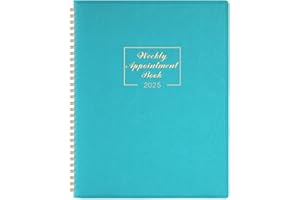INDEME Appointment Diary 2025-2026 - Diary 2025-2026 from Jul. 2025 to Jun. 2026, A4 Week to View Appointment Book 2025-2026 in 15 Minutes with Times, Soft Leather Cover, 21.8 x 29 cm - Lake Green