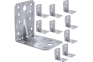LLB Angle Corner Brackets For Wood 70 x 70 x 55 x 1,5mm Pack of 10 - Galvanised Heavy Duty Steel L Braces With Maximum Load Capacity Of 265kg And Zinc Coated Metal Joist Sheet