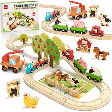 Train Höfler Rundbahn En Tôle Avec Rails Et Locomotive à Friction - Jouet Vintage Années 1945-1970