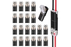 UICCVOKK 2-Polig Kabel Steckverbinder Stecker, 2 Polig Kabelverbinder Auto Stecker Steckverbindung Steckverbinder, 18-22AWG Kabel Crimp Anschluss Draht-Schnellspleiß-Steckverbinder Kabelverbinder, 20 Stück