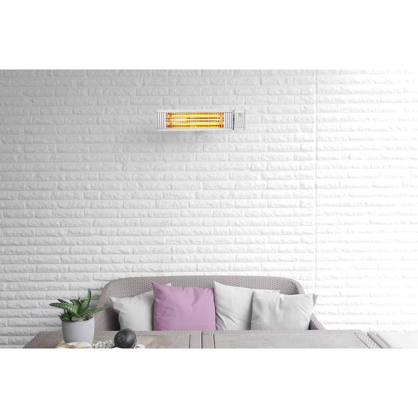 VASNER Appino 20 – Elektrischer Infrarot Heizstrahler mit Bluetooth, 2000 Watt, Fernbedienung & App Steuerung, Infrarotstrahler für den Außenbereich (Weiß) – Bild 6