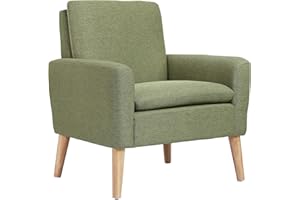 Marketero Comfy Armchair Lounge Chair with Upholstered Single Sofa Small Accent Arm Chair for Living Room Bedroom Fireside Elderly Green
