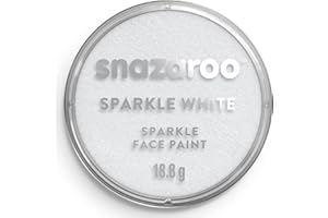 Snazaroo - Pittura Per Viso e Corpo, Trucchi da Viso per Travestimenti, per Bambini e Adulti, 18 ML, Colore Bianco Scintillante