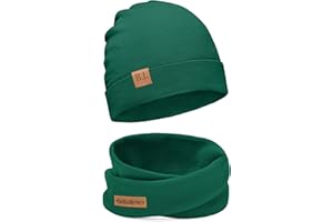 Bubalove Kindermütze Herbst - Winter + Schornstein Set für Jungen, Mädchen - Baby Mütze, handmade Kopfbedeckung, diy Schal und Mützenset für Kinder,