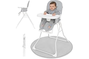 IB STYLE Baby Hochstuhl Leno - Kinderhochstuhl Klappbar & Platzsparend, Mitwachsend mit Tablett & Fußstütze, 5-Punkt-Gurt, Weiche Polsterung, Abwischbar, ab 6 Monate bis 3 Jahre (15kg), Grau