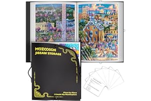 MOZOOSON Cartellina puzzle 500 pezzi, organizzatore con 25 tasche antipolvere e accessori protettivi