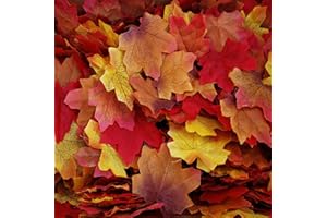 HBell 400 Stück künstliche Ahornblätter für Herbst und Herbst,farbige Ahornblätter,für Kunst,Scrapbooking,Hochzeit,Dekoration,Halloween,Party,Erntedankfest,Dekoration (mehrfarbig)