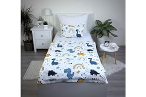 Theonoi Komplet pościeli dziecięcej dla małych dzieci, komplet pościeli do łóżeczka dziecięcego, poszwa na kołdrę 100 x 135 i poszewka na poduszkę 40 x 60 cm, z bawełny Öko-Tex Standard dla chłopców i