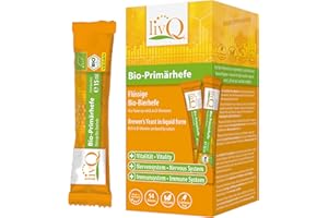 ‎LIVQ livQ Bio-Primärhefe pur - Superfood Immun-Booster flüssig, Bio Bierhefe aus Primärfermentation mit B-Vitaminen, Erfrischend, Vegan & laktosefrei I 210ml